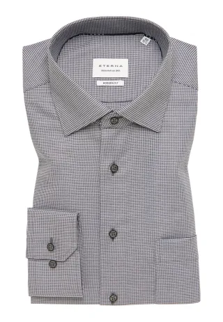 ETERNA - Hemd Twill Langarm grau - Gr. - 43/Langarm - 65cm