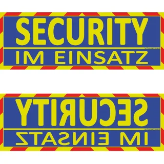 Einsatz Wendeschild WSB2 für die Sonnenblende "Security im Einsatz"  "Security im Einsatz"