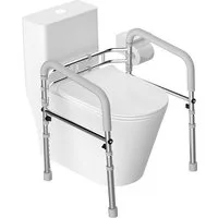 HEUFFE WC-Aufstehhilfe Toilette Höhenverstellbar, Robust WC Aufstehhilfe Ohne Bohren, Senioren-WC-Griff mit Armlehnen & Höhenverstellung