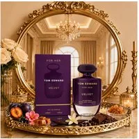 TOM EDWARD Eau de Parfum Tom Edward Velvet for Her Damenduft Fruchtig Süß Gourmand e100 ml, Hergestellt in UK, Luxus Damenduft, Langanhaltend, Schone Verpackung