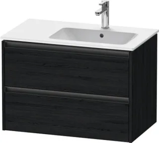 Duravit Ketho.2 Waschtischunterbau wandhängend Eiche Schwarz Matt 810x480x549 mm - K25268016160000 K25268016160000