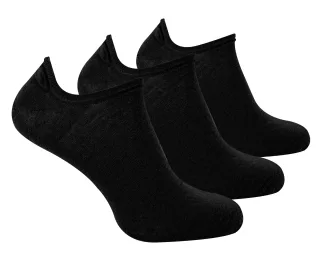 Steven - 3 Paare Multipack Herren Merinowolle unsichtbare Socken - Schwarz