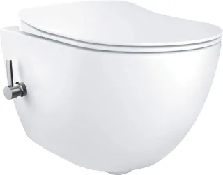 Neuesbad ZERO Wand-WC mit BIDET Funktion, mit WC-Sitz, Unterputz Armatur NB1DECBP6WPW1