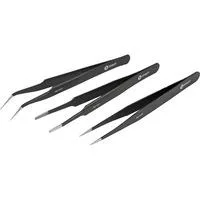 Precision Tweezer Set PRO, Pinzetten, Montagewerkzeug schwarz, 3-teilig, ESD Safe