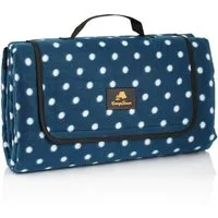 Picknickdecke 200x200 cm, blau, Muster: Punkte, CampFeuer