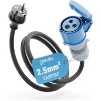 greate. 16A Schuko Stecker auf CEE Kupplung - CEE Adapter 230V, Kabel 150cm CEE-Adapterkabel