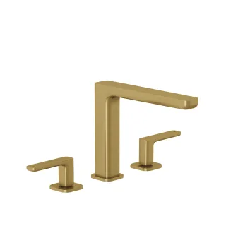 KLUDI-RENON 3-Loch Waschtisch-Armatur mit Push Open Brushed Gold PVD 42393N075