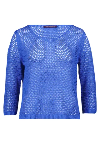 Betty Barclay - Lochstrick-Pullover adria blue - Gr. - 42