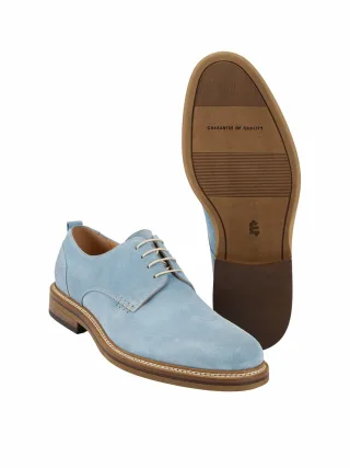 Mey & Edlich Herren Skywalker-Derby Blau 100 % Rindveloursleder