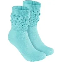 BRUBAKER Schoppersocken Slouch Socken - Damen Fitnesssocken (80s Style, 1-Paar, Baumwolle) Knit Sportsocken für Fitness, Yoga, Workout, Gymnastik und Wellness