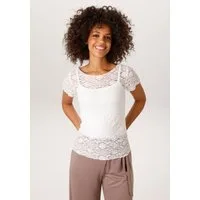 Aniston CASUAL T-Shirt aus floraler Häkelspitze