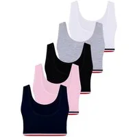 LOREZA Bustier 5er Set Mädchen Bustier - Streifen - Bunt (Set, 5-tlg., 5er-Pack)