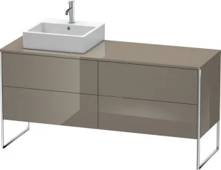 Duravit XSquare Konsolenwaschtischunterbau bodenstehend Flanell Grau Hochglanz 1600x548x778 mm - XS4 XS4924L8989
