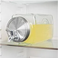 Gravidus Getränkespender Kühlschrank-Getränkespender aus Glas, 3 L