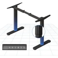 FLEXISPOT Schreibtisch Elektrisch höhenverstellbares Tischgestell, Schwarz/Weiß/Grau/Mousse (1-St., mit elegant abgerundeten Tischbeinen (runde Form), harmonisches Design, Anti-Kollisionsschutz, Max. Load: 80KG
