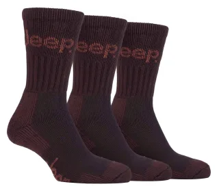 Herren 3 Paar Jeep Terrain Cushion Sole Wandern Wandern Arbeit Socken