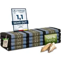 Klappmatratze Faltmatratze 140 cm (Classic) - 200x140x8cm -, livasia, 8 cm hoch, Kapok, vegan, handgefertigt