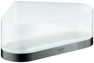 GROHE Eck-Duschablage Selection 41038 mit Halterung Glas/hard graphite, 41038A00 41038A00