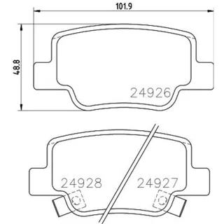 Hella Bremsbel?ge hinten Toyota Verso