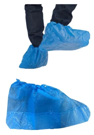 Schutzzubehör | Überschuh PE-Folie 25 cm blau | Höhe ca. 25 cm - 80 mµ | PE-geprägte Folie | Farbe: blau | Teilkörperschutz | Schutzüberschuh