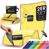 NirvanaShape Reisehandtuch Mikrofaser Handtücher Set, Badehandtuch, Reisehandtuch, Strandtuch, Ecktasche mit Reißverschluss, saugfähig, leicht, schnelltrocknend