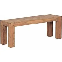 Wohnling Essbank Akazie Massivholz Esszimmer Sitzbank MUMBAI Bank 120 x 35 cm Esszimmer (Akazie Massivholz 120x45x35 cm Esszimmerbank), Küchenbank Esszimmer ohne Lehne, Landhausstil