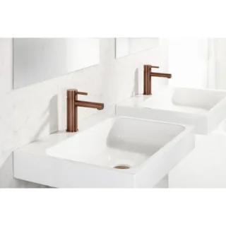 Herzbach Design iX PVD Waschtischarmatur 21.133200.1.39 M-Size, ohne Ablaufgarnitur, Copper Steel
