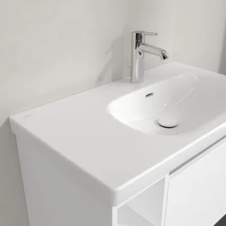 Villeroy und Boch Skyla Waschtisch 5A52R101 80x46cm, für 3-Loch-Armatur, mit Überlauf, Weiß Alpin