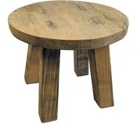 Spetebo Blumenhocker Holz Blumenhocker rund - 25 x 20 cm, Deko Pflanzen Hocker mit 4 Füßen natur