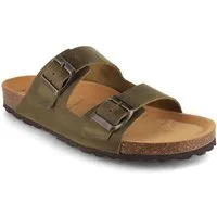 Tuffeln Leder-Sandalen 'Föhr' mit Korkfußbett Zweischnaller Pantolette Hausschuh mit weichem Tieffussbett