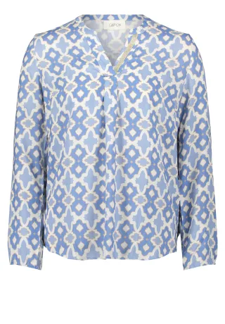CARTOON - Blusenshirt Weiß/Blau - Gr. - 38