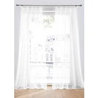 DecoHome24 Gardine Voile 2-teiliges Vorhänge Set (2 St), Kräuselband, halbtransparent, Store