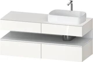 Duravit Qatego Konsolenwaschtischunterbau wandhängend Weiß Hochglanz 1400x550x600 mm - QA47660182200 QA4766018220000