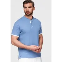OMBRE Poloshirt Poloshirt für Männer ohne Kragen