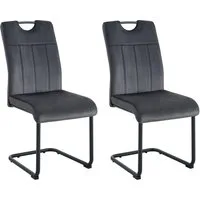Home affaire Esszimmerstuhl BRANDON, 2er Set, mit Metallgestell in matt schwarz (Set, 2 St), in verschiedenen Farben, Belsatbarkeit pro Stuhl 120 kg, 360° drehbar