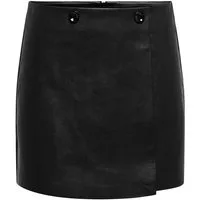 ONLY Lederimitatrock ONLASTRIA FAUX LEATHER SHORT SKIRT OTW mit Knopf Details, softes Lederimitat