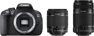 Canon EOS 700D [18MP Live View 3"] schwarz inkl. EF-S 18-55mm 1:35-56 IS STM + EF-S 55-250mm 1:40-56 IS STM Objektiv