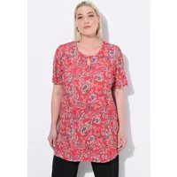 Ulla Popken Longshirt Longshirt A-Linie Rundhals Keyhole Halbarm