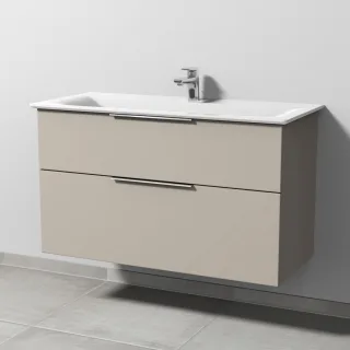 Sanipa 3way Waschtischunterbau zu Ideal Standard Connect Air Waschtisch mit 2 Auszügen, Kaschmir-Mat UP6431U