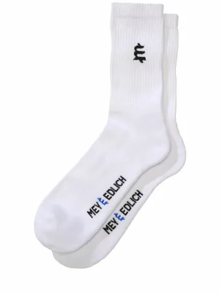 Mey & Edlich Herren Tennis-Socke Weiß 80 % Baumwolle, 18 % Polyamid, 2 % Elasthan