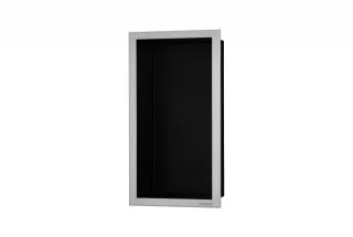 ESS BOX 10 Schwarz Wandnische 15x30x10 cm Rahmen Edelstahl gebürstet BOX Black, inkl. Rohbauset, BOX BOX-15x30x10-B
