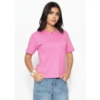SASSYCLASSY T-Shirt Rundhals T-Shirt für Damen Legeres Top aus Baumwolle in lockerer Passform