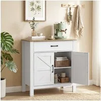 HOMCOM Sideboard Aufbewahrungsschrank Wohnzimmer (Beistellschrank, 1 St., 1), Landhausstil, große Schublade, höhenverstellbares Regal