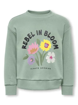 KIDS ONLY - KMGRUTHALINA LIFE LS LOOS PRINTED UB SWT Frosty Green - Gr. - 104