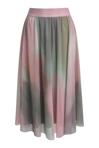 Smith&Soul - Printed Mesh Skirt khaki print - Gr. - L