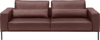 Musterring 3-Sitzer "JustBPM100, 222 cm breit, aus hochwertigem Leder" wahlweise mit Nierenkissen und mot. Sitzauszug, Metallfuß in schwarz