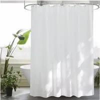 LuxusKollektion Duschvorhang Überlänge Duschvorhang 200x240 Extra Groß Weiß Textil Stoff