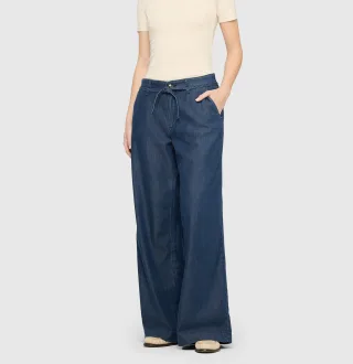 MAC - MAC JEANS - WENDY, Fluid tencel blau - Gr. - 32