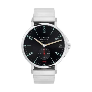 Nomos Glashütte Herrenuhr Tangente Sport neomatik 42 Datum blauschwarz 581