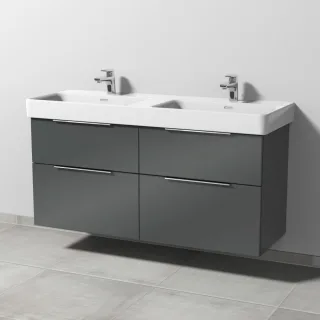 Sanipa 3way Waschtischunterbau zu Laufen Pro S Waschtisch mit 4 Auszügen, Anthrazit-Glanz UF77179